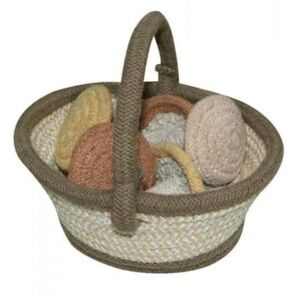 Handcrafted Mushrooms & Basket - Beige and Brown